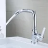 A chrome faucet with water flowing into a white sink. Produktbild-Vorschau