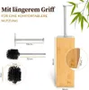 HENNEZ Toilettenbürste Silikon mit Bambus Bürstenhalter - Produktbild-Vorschau 4