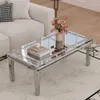 Vrygle Table Basse en Verre 120 × 60 × 45 cm Table de Salon Voir les images du produit 1