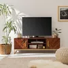 home24 Tv-Lowboard - Akazie Massiv / Eisen Produktbild-Vorschau 2