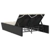vidaXL Bain de soleil double avec coussins noir Poly rotin Voir les images du produit 5