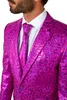 A man wearing a pink suit with a patterned texture. Produktbild-Vorschau