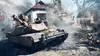 A battlefield scene with tanks and soldiers in action. Produktbild-Vorschau