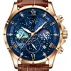 Montre Homme Cuir Marron Chronographe Montre Bracelet Cuir Voir les images du produit 3