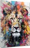 Pop Art Löwenkopf Leinwandbild Wandbild Kunstdruck Wanddeko Produktbild-Vorschau 1
