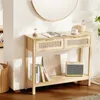 Rattanowa konsola VEVOR z 2 szufladami, rattanowy stolik Podgląd zdjęcia produktu 1
