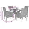 The Living Store 5-tlg. Garten-Essgruppe mit Kissen Schwarz Produktbild-Vorschau 8