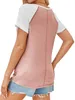 Kurzarm-Sommer-T-Shirt für Damen, Henley-Kragen, Produktbild-Vorschau 2