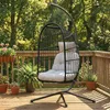 Outsunny Hängesessel mit Gestell faltbar Polyrattan Produktbild-Vorschau 2