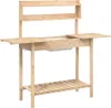 vidaXL Sázecí stolek s umyvadlem 147,5x44x139,5 cm jedlový Náhled obrázku produktu 6