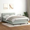 Boxspringbett mit Matratze Hellgrau 160x210 cm Samt Produktbild-Vorschau 2