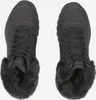 A top-down view of a pair of black Skechers boots with faux fur trim. Produktbild-Vorschau