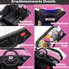 A collage of close-up images showcasing the features of a pink children's electric car. Produktbild-Vorschau