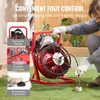 A person is using a pipe cleaning machine outdoors on grass. Produktbild-Vorschau