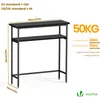VOUNOT® Schmaler Konsolentisch mit 2 Ablagen, Flurtisch aus Produktbild-Vorschau 3