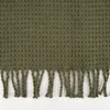 Kuscheldecke mit Waffelstruktur und Fransen grün 150x200cm Produktbild-Vorschau 3