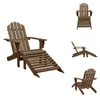 vidaXL Fauteuil de jardin avec repose-pieds Bois Marron - Voir les images du produit 1