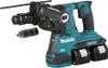 A cordless rotary hammer drill with two batteries attached. Podgląd zdjęcia produktu