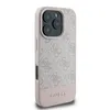 A close-up, studio shot of a pink and gray Guess brand iPhone case. Produktbild-Vorschau