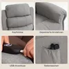 Sillón HOMCOM con ayuda para levantarse. Sillón de masaje Vista previa de la imagen del producto 7