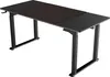 A black and brown adjustable standing desk against a white background. Produktbild-Vorschau
