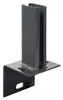A dark gray metal fence post holder is shown against a white background. Voir les images du produit