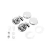 A set of toilet seat hinges and mounting hardware, presented on a white background. Produktbild-Vorschau
