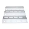 Three stainless steel grill burner covers stacked on top of each other against a white background. Produktbild-Vorschau