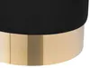 A close-up view of the bottom part of a black pouf with a gold metallic base. Náhled obrázku produktu