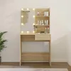 Tavolino con LED Rovere Sonoma 74,5x40x141 cm Materiale a Anteprima dell’immagine prodotto 4