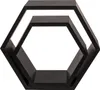 Holzregal Wandregalset Hexagon Hängeregal 6-eckig Schwarz Produktbild-Vorschau 2