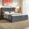 MOTIVENA Aspen Boxspringbett 160x200 Grau Samt (Jasmine Produktbild-Vorschau 1