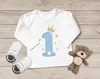 Baby Langarm-Shirt 1. Geburtstag Zahl 1 bzw. 2 mit Krone Produktbild-Vorschau 3