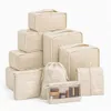 8er Set Kofferorganizer beige mit Kosmetiktasche und Produktbild-Vorschau 1