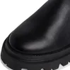 A close-up view of the toe and sole of a black leather boot. Produktbild-Vorschau