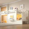 Kinder Hochbett mit Fenster, LED Leiter, Stauraum, Kiefer, Produktbild-Vorschau 5