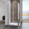 100X90X195cm Duschtür Dusche Pendeltür Nischentür Produktbild-Vorschau 1