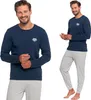 Klassischer Herren-Pyjama mit langen Ärmeln und glatter Produktbild-Vorschau 10