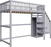 MODFU Hochbett Kinderbett 90x200cm mit Rausfallschutz, Produktbild-Vorschau 6