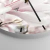 Wanduhr - Rund - Glasuhr - Zweig Magnolie Blume - 40x40cm - Produktbild-Vorschau 5