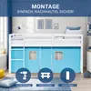 Homestyle4u podkrovná posteľ 90x200 záclona modrá detská Náhľad obrázku produktu 2
