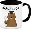 Bär mit Doktorhut Kaffeebecher in schwarz mit Spruch Produktbild-Vorschau 1