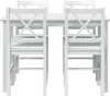 A white dining set with a table and four chairs. Produktbild-Vorschau