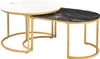 Two nesting tables with marble-look tops and gold metal frames. Produktbild-Vorschau
