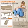 4er Set Klappstühle gepolstert Khaki Kunstleder – bis 204 Produktbild-Vorschau 4