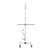 A white mobile computer stand with a monitor mount and shelf, shown against a white background. Voir les images du produit