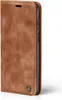 A brown flip cover phone case is shown from the side. Produktbild-Vorschau