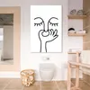 MuchoWow® - Leinwandbilder - Strichzeichnung - Gesicht - Produktbild-Vorschau 6