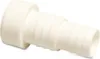 A white plastic hose adapter with ribbed sections on a white background. Produktbild-Vorschau