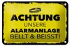 Blechschild Hund Achtung unsere Alarmanlage beißt 18x12cm Produktbild-Vorschau 1